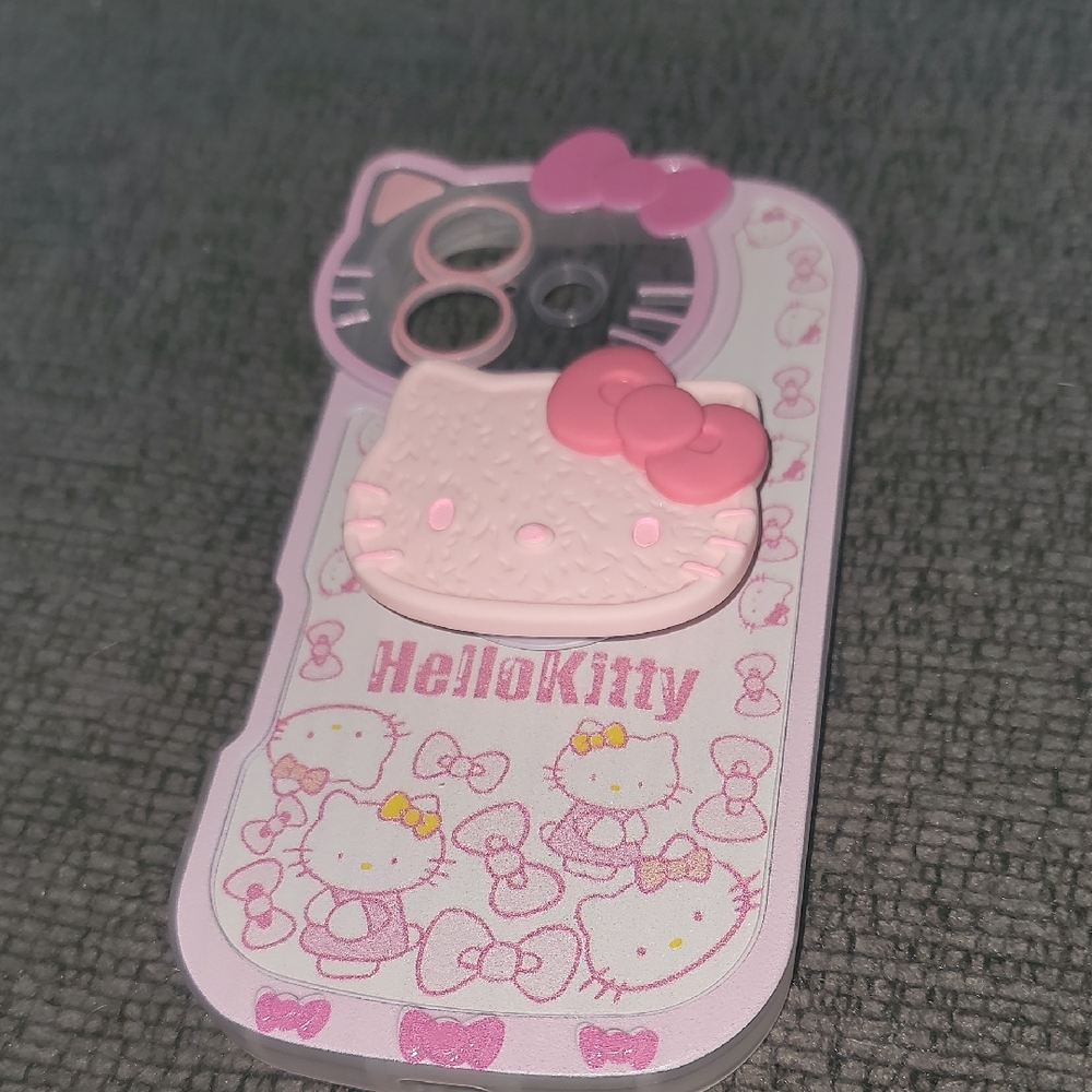 Hello Kitty Pink Silicone Phone Cover with Bow Design - Picture 4 of 6